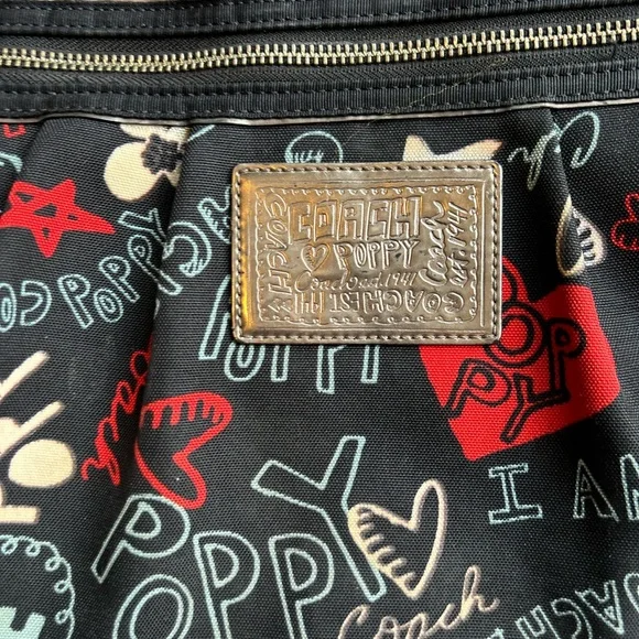 Coach Poppy graffiti tote Purse y2k - Picture 3 of 11